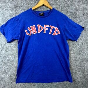 Undefeated T-Shirt Mens Large Blue UNDFTD Graphic Crew Neck Streetwear Outdoor